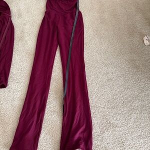 Waydamin SEAMLESS FOLD OVER PANTS (BURGUNDY)